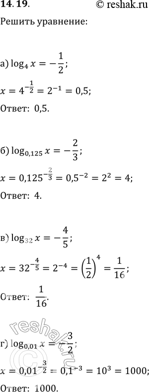 Изображение Упр.14.19 ГДЗ Мордковича 11 класс профильный уровень