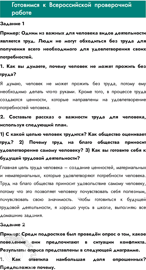 Изображение Задание 1 Пример: Одним из важных для человека видов деятельности является труд. Люди не могут обходиться без труда для получения всего необходимого для удовлетворения...